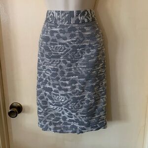 Ann Taylor grey/tan tapestry a line skirt size 8